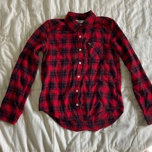 Girls or Boys Red and Black Button Down Flannel in size 11/12